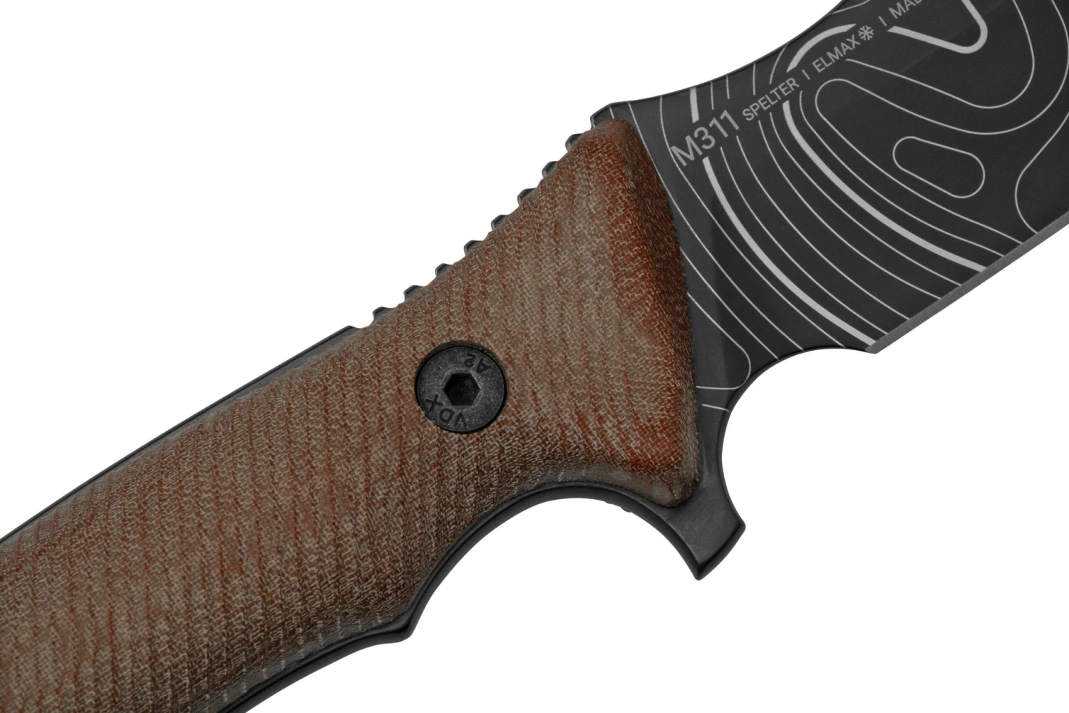 ANV Knives M311 SPELTER DLC Topo Elmax, Coyote Micarta Handle, Black Kydex Sheath, Cuchillo De Supervivencia 5 ANV Knives M311 SPELTER DLC Topo Elmax, Coyote Micarta Handle, Black Kydex Sheath, Cuchillo De Supervivencia - Imagen 5