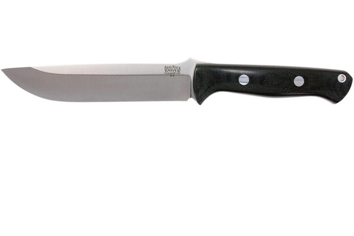 Bark River Bravo 1.5 A2, Black Canvas Micarta, Funda Marrón 1 Bark River Bravo 1.5 A2, Black Canvas Micarta, Funda Marrón