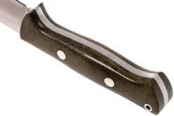 Bark River Bravo 1 CPM 3V Rampless, Green Canvas Micarta, Funda Marrón -Cuchillería Aventura BRK07 121GNC RS 04 bark river bravo brk07 121gnc rs 04