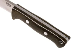 Bark River Bravo 1 CPM 3V Rampless, Green Canvas Micarta, Funda Marrón -Cuchillería Aventura BRK07 121GNC RS 05 bark river bravo brk07 121gnc rs 05