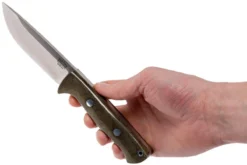 Bark River Bravo 1 CPM 3V Rampless, Green Canvas Micarta, Funda Marrón -Cuchillería Aventura BRK07 121GNC RS 06 bark river bravo brk07 121gnc rs 06