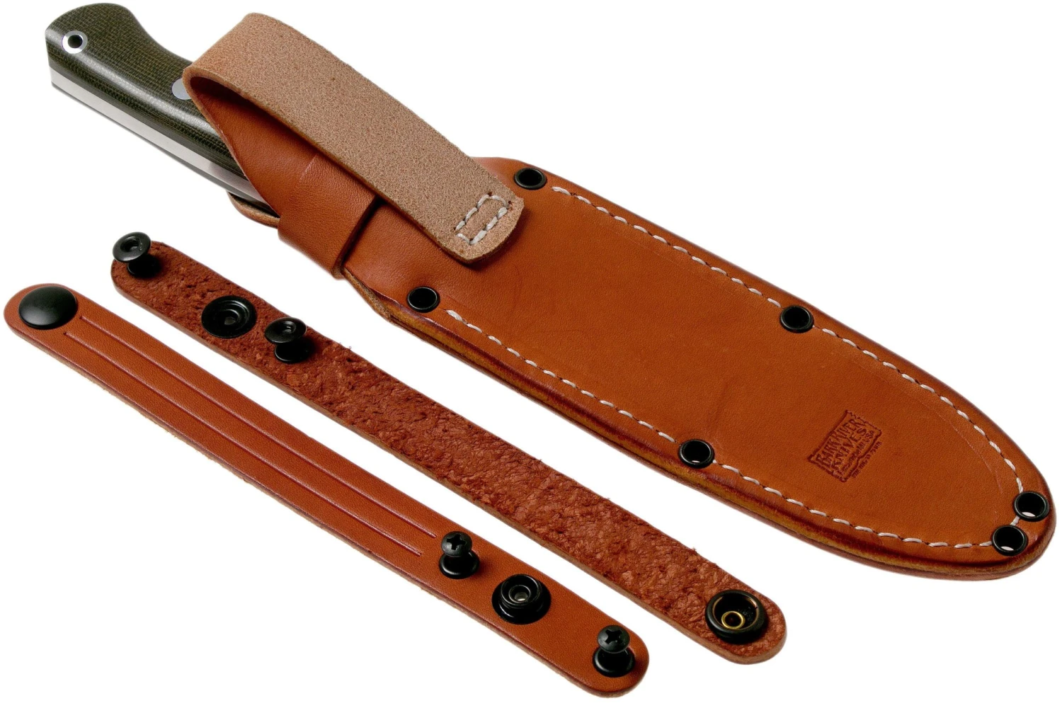 Bark River Bravo 1.5 Rampless CPM 3V Field Knife, Green Canvas Micarta 7 Bark River Bravo 1.5 Rampless CPM 3V Field Knife, Green Canvas Micarta - Imagen 7