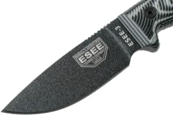 ESEE Model 3 Black Blade 3D Grey-Black G10 Cuchillo De Supervivencia 3PMB-002 Funda Negra + Clip Para Cinturón -Cuchillería Aventura EE 3PMB 002 03 esee knives scaled