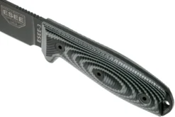 ESEE Model 3 Black Blade 3D Grey-Black G10 Cuchillo De Supervivencia 3PMB-002 Funda Negra + Clip Para Cinturón -Cuchillería Aventura EE 3PMB 002 05 esee knives scaled