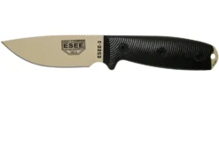 ESEE Model 3 Desert Tan Blade 3D Blood-Black G10 Cuchillo De Supervivencia 3PMDT-004 Funda Negra + Clip Para Cinturón