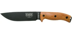 ESEE Model 6 Black Blade 3D Natural Canvas Micarta Cuchillo De Supervivencia 6PB-011 Funda Negra + Clip Plate