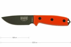 ESEE Model 3 OD Blade, Orange Handle 3P-KO-OD Cuchillo De Supervivencia Sin Funda