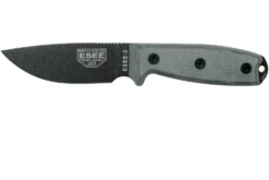 ESEE Model 3 Modified Pommel Black Blade, Grey Handle 3PM Con Funda + Clip