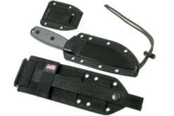 ESEE Model 4 Cuchilla Dentada, Mango Gris 4S-MB-B Con Funda Negra + Clip En MOLLE-back -Cuchillería Aventura EE ESEE 4S MB B 08 esee knives scaled