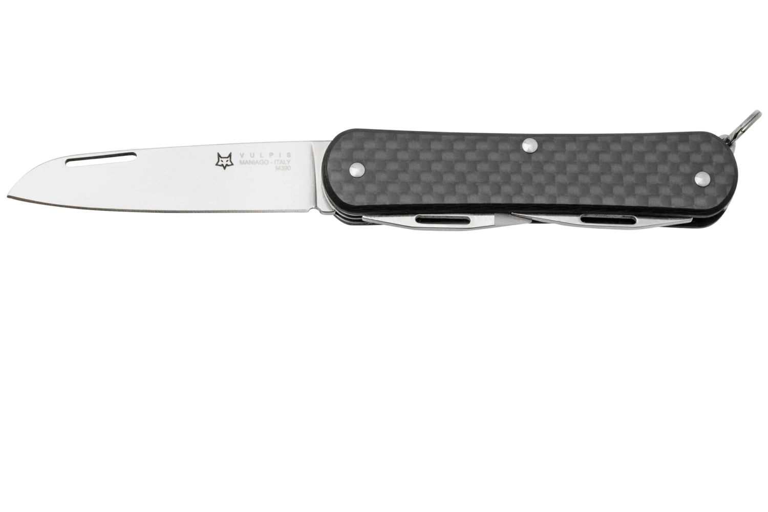 FOX Vulpis 3-Tools FX-VP130-3CF, M390, Black Carbon Fiber, Navaja Suiza 1 FOX Vulpis 3-Tools FX-VP130-3CF, M390, Black Carbon Fiber, Navaja Suiza