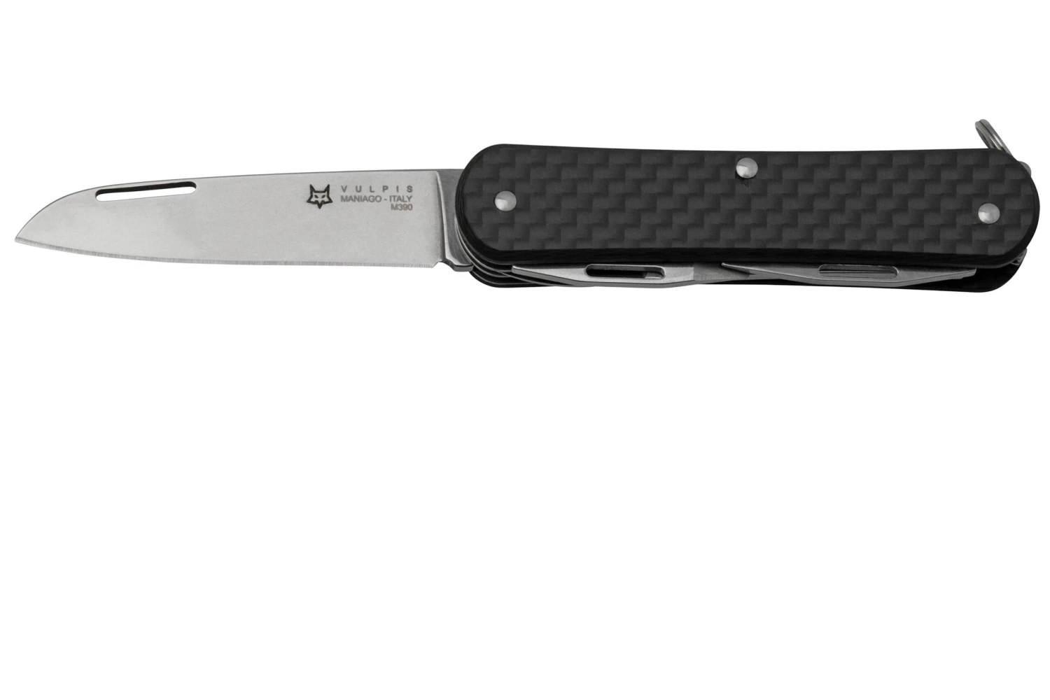 FOX Vulpis 4-Tools FX-VP130-F4CF, M390, Carbon Fiber, Navaja Suiza 1 FOX Vulpis 4-Tools FX-VP130-F4CF, M390, Carbon Fiber, Navaja Suiza