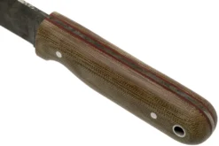 LT Wright Bushcrafter HC, 1075, Matte Green Micarta, Red Liners, Leather Sheath, Cuchillo Bushcraft -Cuchillería Aventura LT BHC GM RL LS 05 lt wright scaled