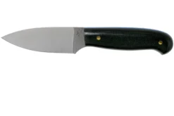 LT Wright Patriot, A2, Polished Black Micarta, Blue Liners, Leather Sheath, Cuchillo De Exterior