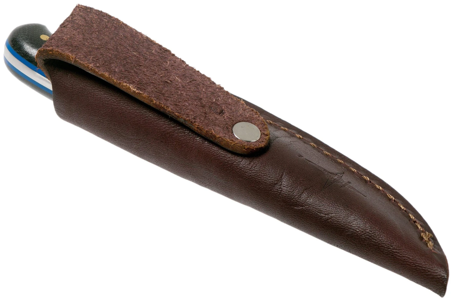 LT Wright Patriot, A2, Polished Black Micarta, Blue Liners, Leather Sheath, Cuchillo De Exterior 7 LT Wright Patriot, A2, Polished Black Micarta, Blue Liners, Leather Sheath, Cuchillo De Exterior - Imagen 7